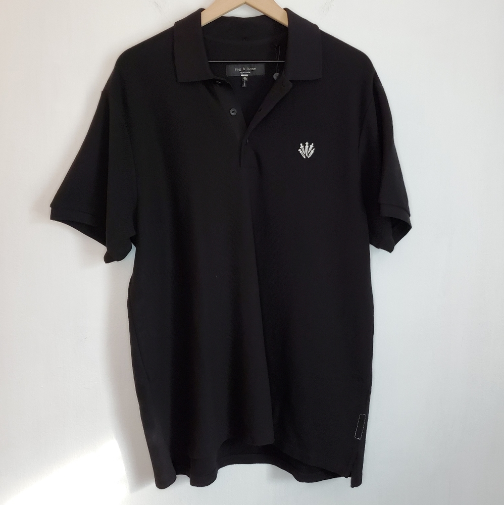 Rag & Bone polo embroidered dagger NWT